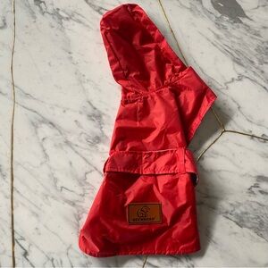 Red Hooded Dog Rain Jacket